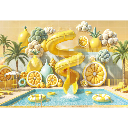 Photographic Background in Fabric Summer Water Park / Backdrop 6569