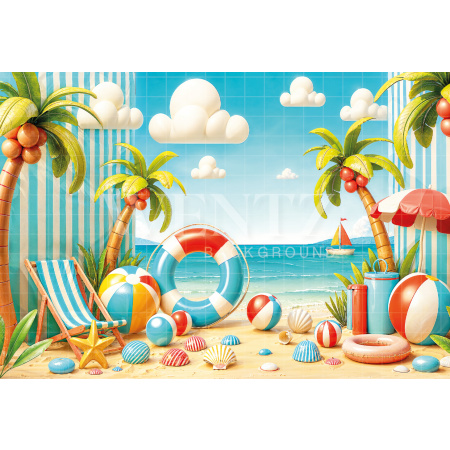 Photographic Background in Fabric Summer / Backdrop 6573