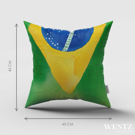 Pillow Case Soccer World Cup Brazil Flag - 45 x 45 / WA41