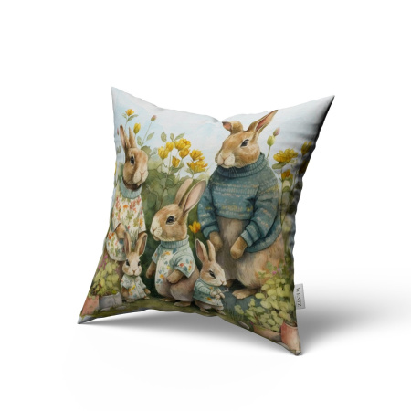 Pillow Case Easter Rabbit Family - 45 x 45 / WA58