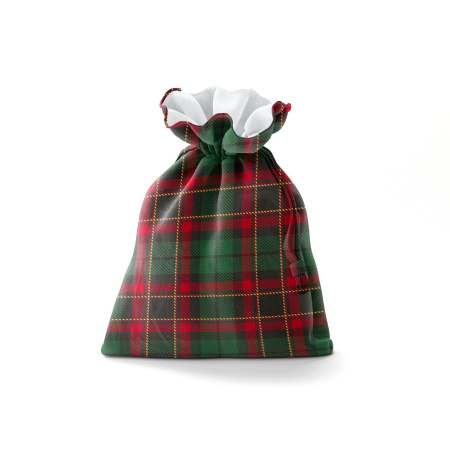 Red and Green Plaid Decorative Christmas Bag With String / WS13