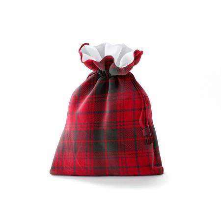 Red and Black Plaid Decorative Christmas Bag With String / WS16