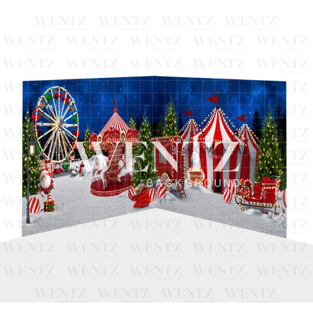 Photography Background in Fabric Christmas Circus Set 2D / WTZ140