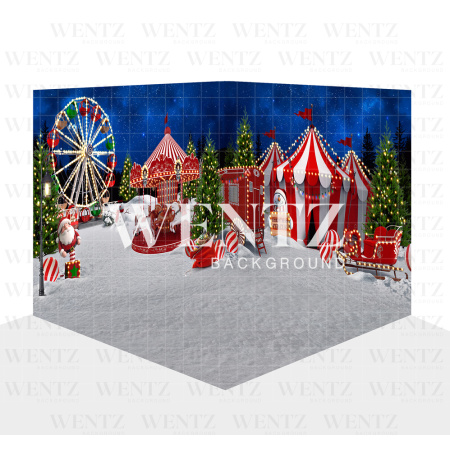 Photography Background in Fabric Christmas Circus Set 3D / WTZ141