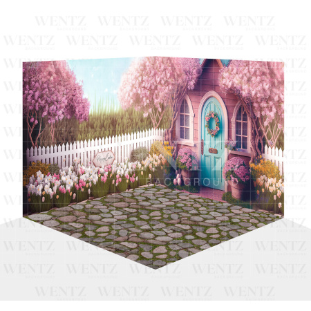 Photography Background in Fabric Easter in the Countryside Set 3D / WTZ157