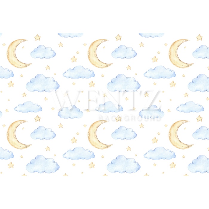 Fabric Photography Background Moon and Clouds / Backdrop 1430