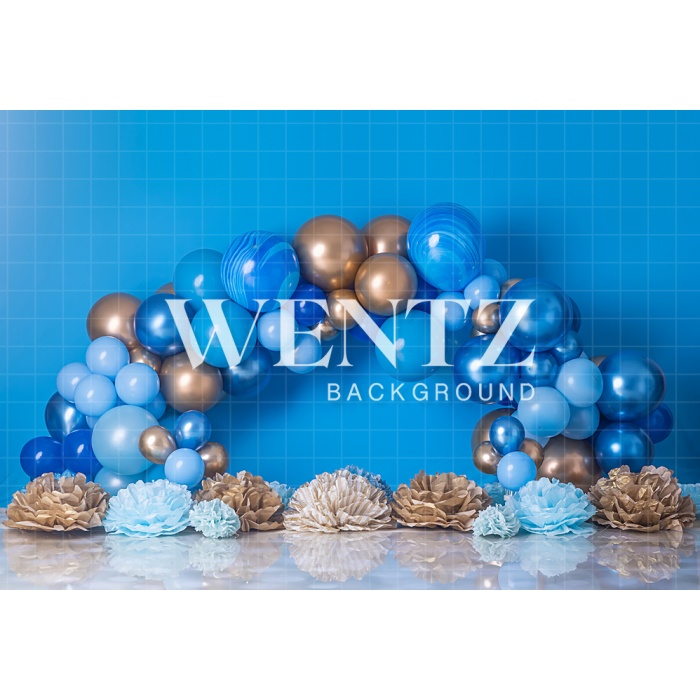 Fabric Photography Background Scenarios Blue Balloon / Backdrop 1783