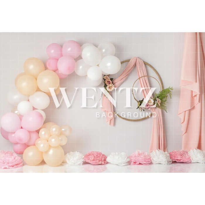 Fabric Photography Background Scenarios Rose Balloon and Flower Circles Newborn / Backdrop 2033