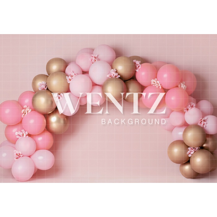 Fabric Photography Background Scenarios Pink and Gold Balloon / Backdrop 2127