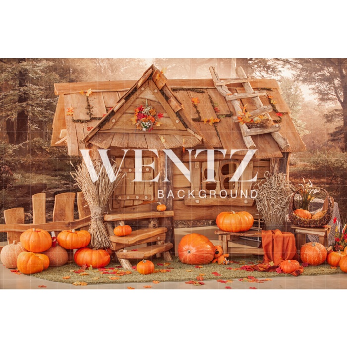 Fabric Photography Background Autumn Hut / Backdrop 2436