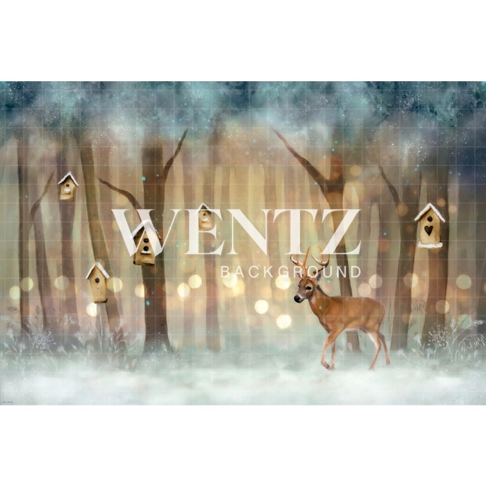 Fabric Photography Background Enchanted Christmas Forest / Backdrop 2462