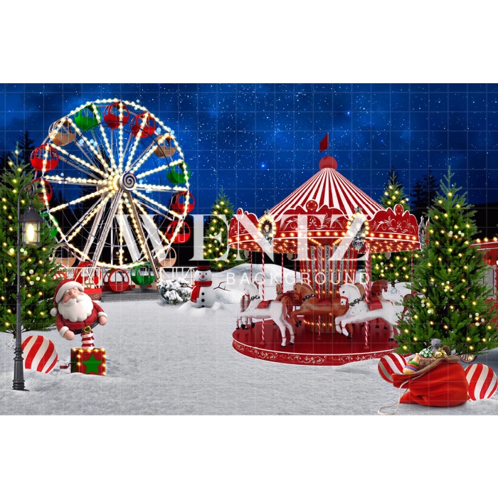 Fabric Photography Background Christmas Park / Backdrop 2464