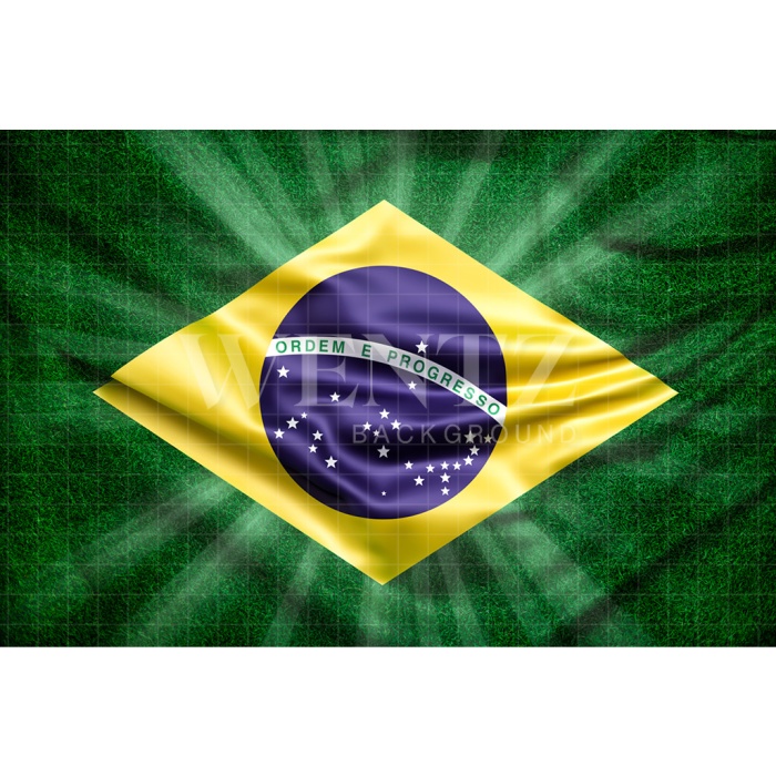 Fabric Photography Background Soccer World Cup Brazil Flag / Backdrop 2543