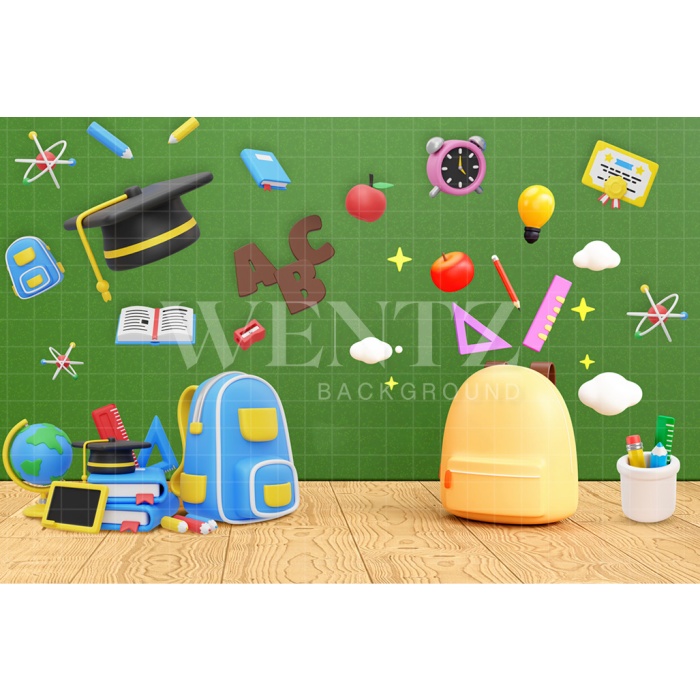 Fabric Photography Background Back to School ABC / Backdrop 2560