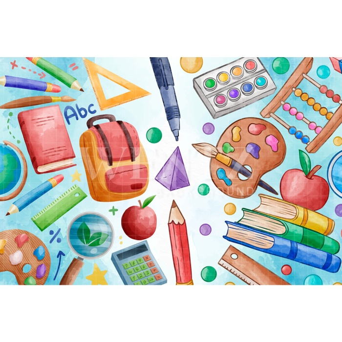 Fabric Photography Background Back to School ABC / Backdrop 2563