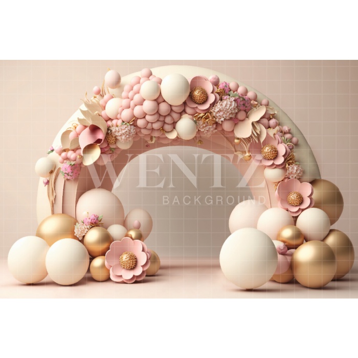 Fabric Photography Background Cake Smash Pink and Gold / Backdrop 2901