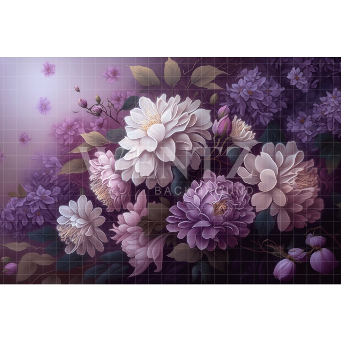 Fabric Photography Background Lilac Floral Fine Art / Backdrop 3025