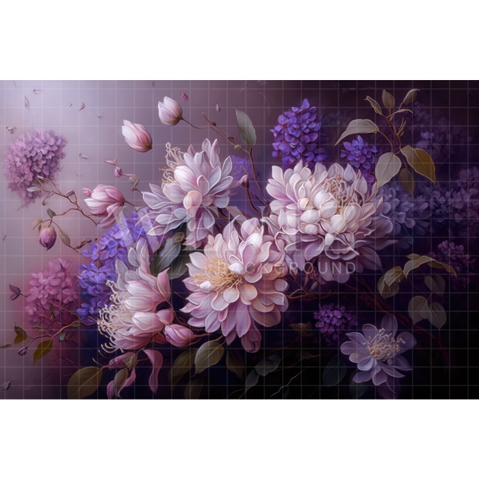 Fabric Photography Background Lilac Floral Fine Art / Backdrop 3026