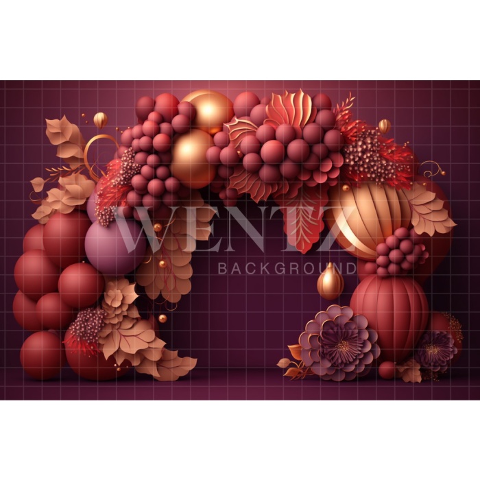 Fabric Photography Background Cake Smash Red and Gold / Backdrop 3041