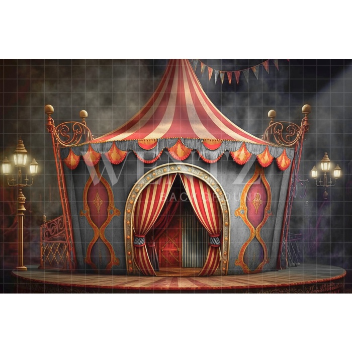 Fabric Photography Background Circus Tent with Lights / Backdrop 3048