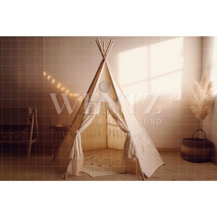 Fabric Photography Background Set with Boho Tent / Backdrop 3187