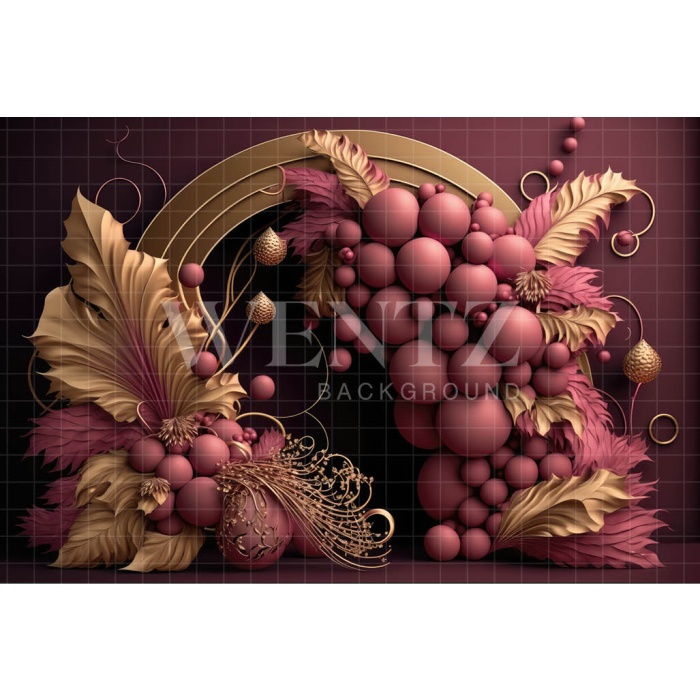 Fabric Photography Background Cake Smash Marsala and Gold / Backdrop 3198