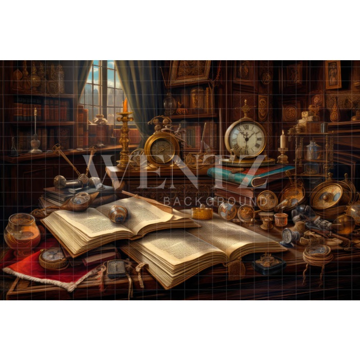 Fabric Photography Background Set with Books / Backdrop 3212