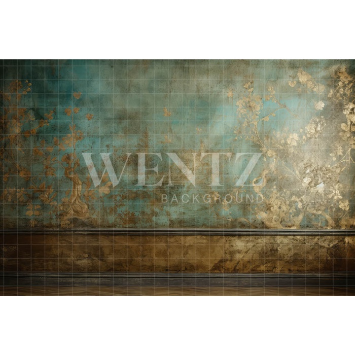 Fabric Photography Background Blue and Gold Texture / Backdrop 3284