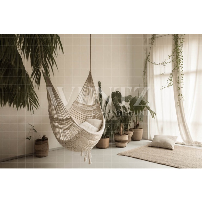 Fabric Photography Background Room with Hammock / Backdrop 3429