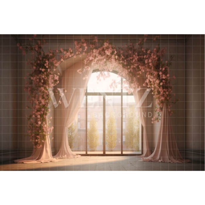 Fabric Photography Background Floral Window / Backdrop 3670