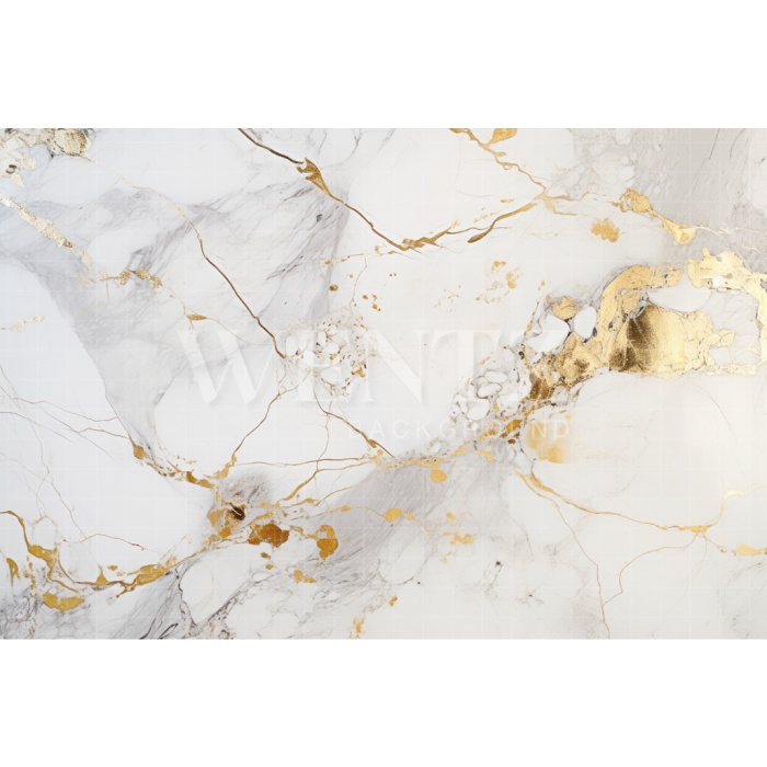 Fabric Photography Background White Marble with Gold / Backdrop 3685