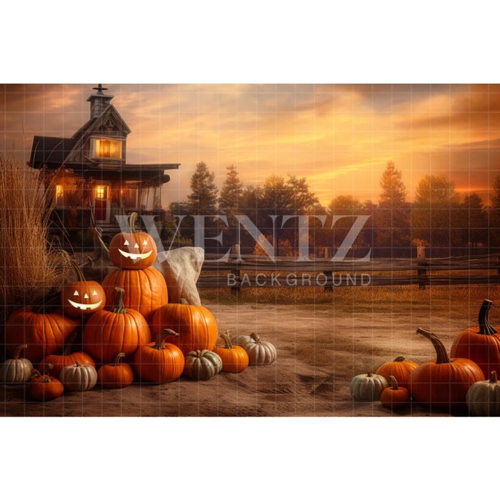 Fabric Photography Background Pumpkin Harvest / Backdrop 3715