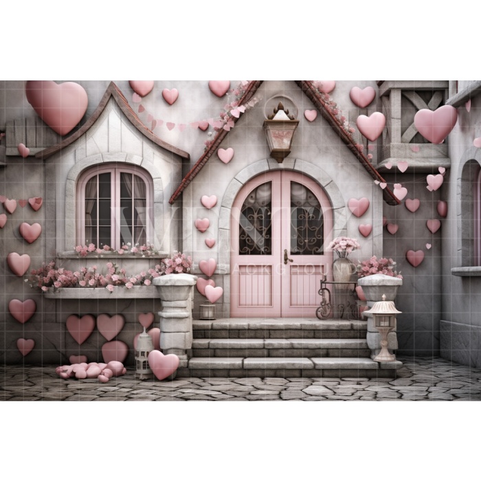 Fabric Photography Background Love Village / Backdrop 3731