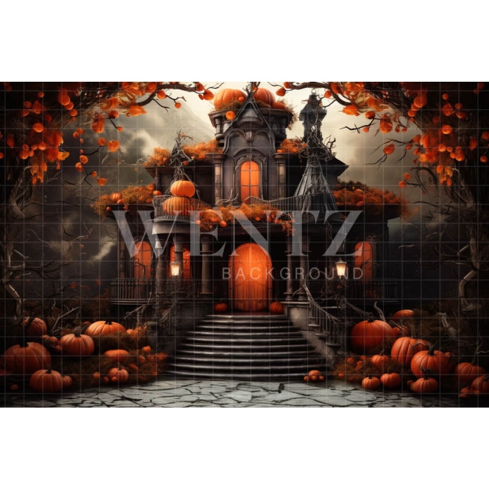 Fabric Photography Background Haunted House / Backdrop 3759