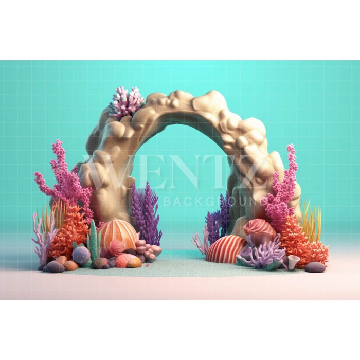 Fabric Photography Background Bottom of The Sea Arch / Backdrop 3767