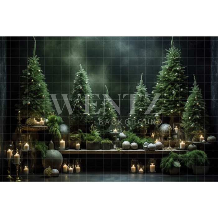 Fabric Photography Background Christmas Trees / Backdrop 3866