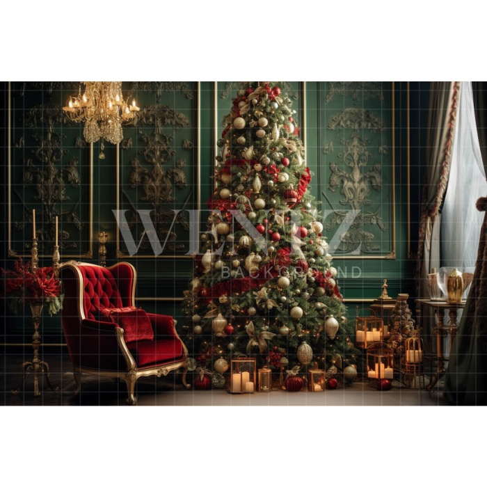 Fabric Photography Background Luxury Christmas Room / Backdrop 3942