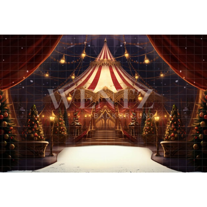 Fabric Photography Background Christmas Circus / Backdrop 4073