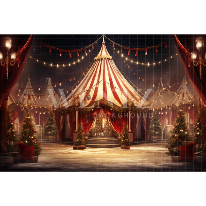 Fabric Photography Background Christmas Circus / Backdrop 4110