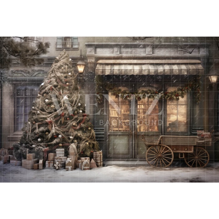 Fabric Photography Background Christmas Store / Backdrop 4211