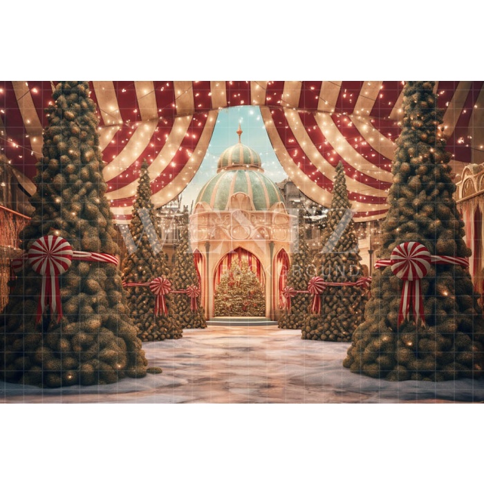 Fabric Photography Background Christmas Circus / Backdrop 4305