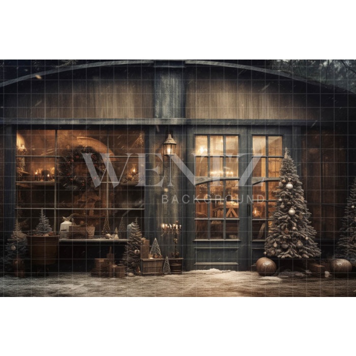 Fabric Photography Background Christmas Rustic Store / Backdrop 4313