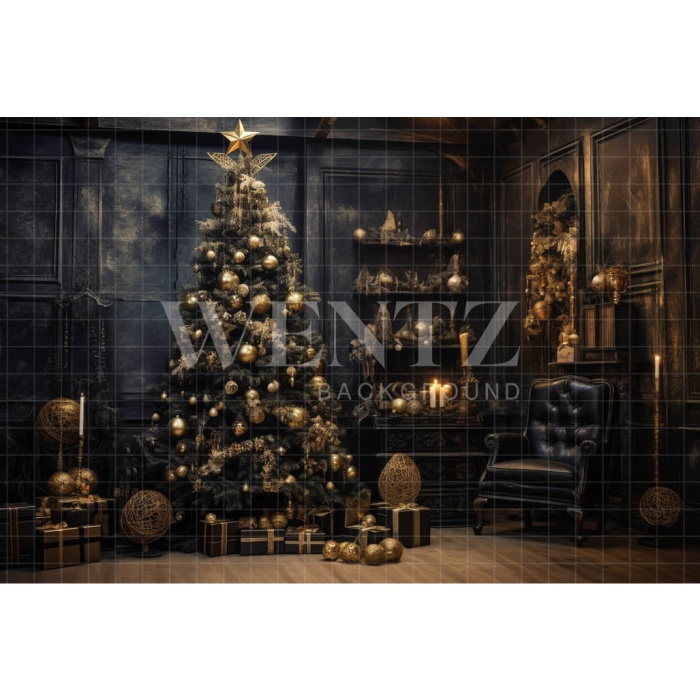 Fabric Photography Background Christmas Room / Backdrop 4338