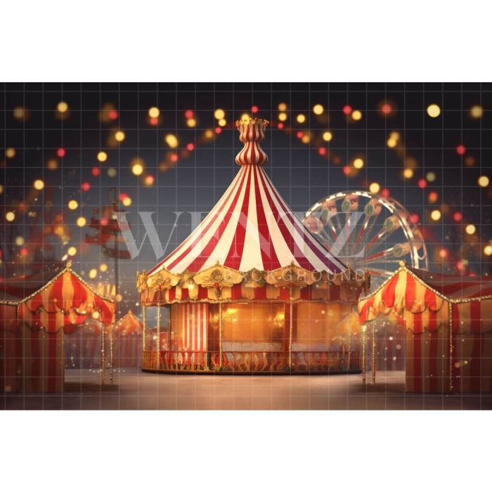 Fabric Photography Background Christmas Circus / Backdrop 4605