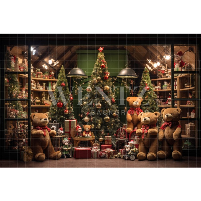 Fabric Photography Background Christmas Toy Store / Backdrop 4626