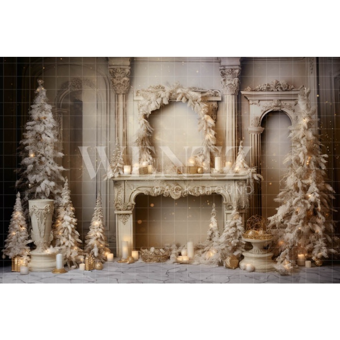 Fabric Photography Background White Christmas Set / Backdrop 4644