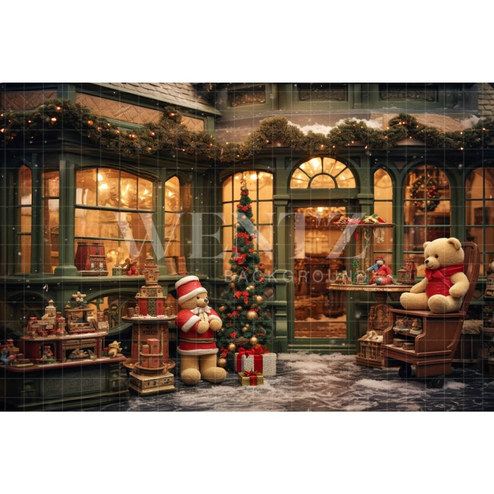 Fabric Photography Background Christmas Toy Store / Backdrop 4652