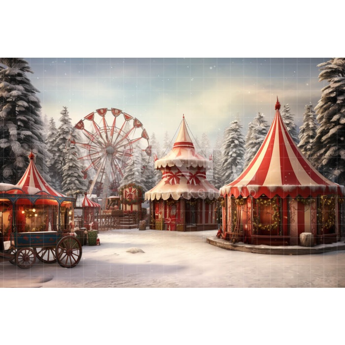 Fabric Photography Background Christmas Park / Backdrop 4742