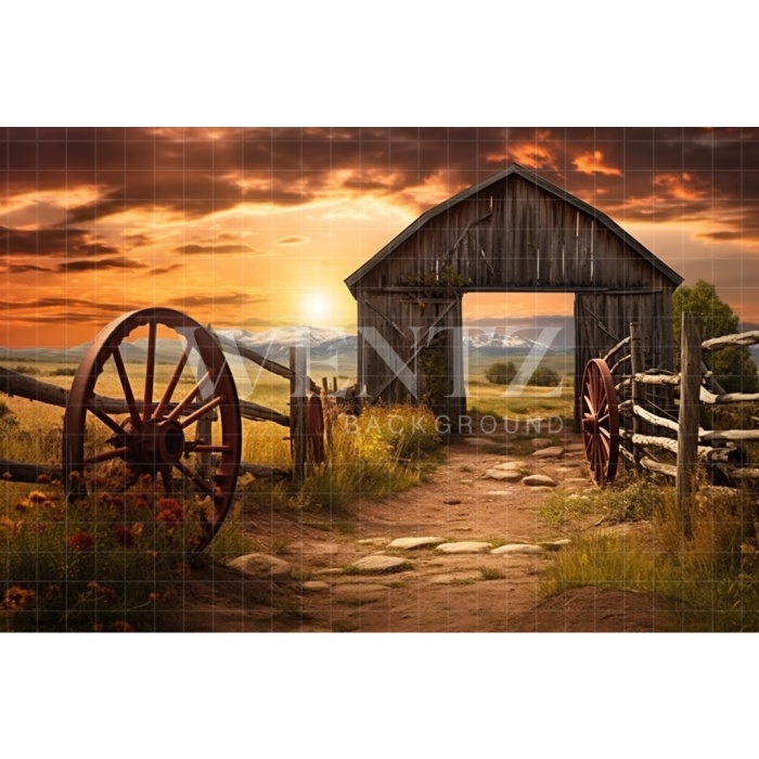 Fabric Photography Background Road to Farm / Backdrop 4770