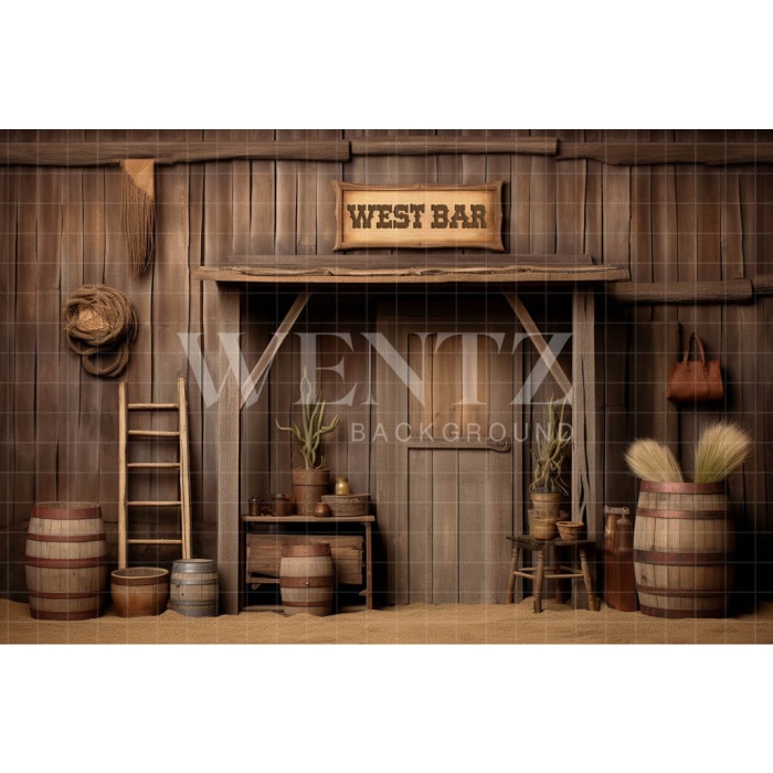 Fabric Photography Background Old West Bar / Backdrop 4925